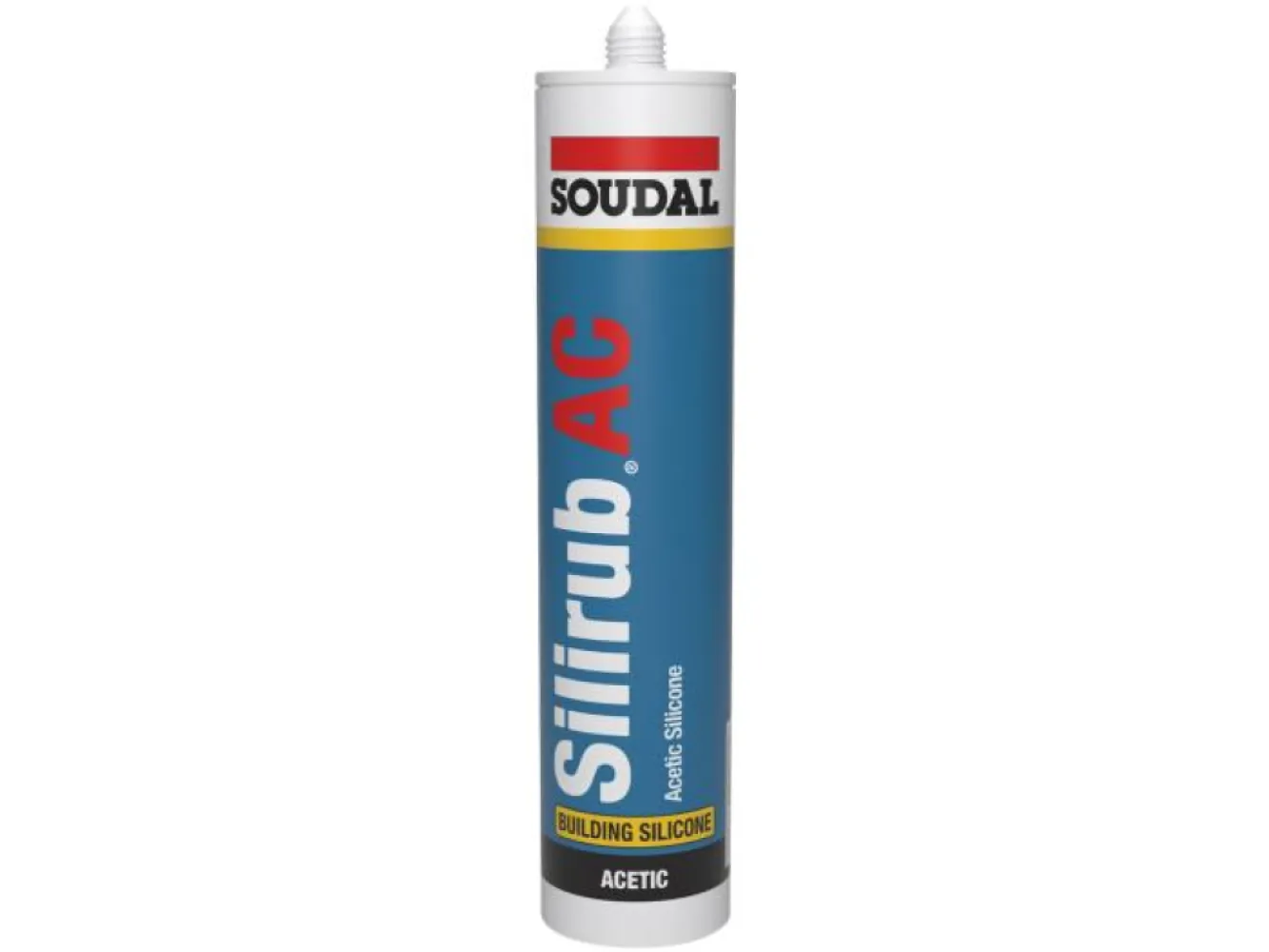 Soudal Silirub Ac Silicone Azijnzuurhoudend worsten  transparant 600 ml