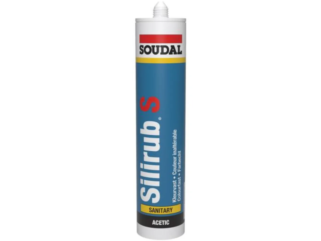 Soudal Silirub S Silicone Sanitair Azijnzuurhoudend kokers transparant 300 ml