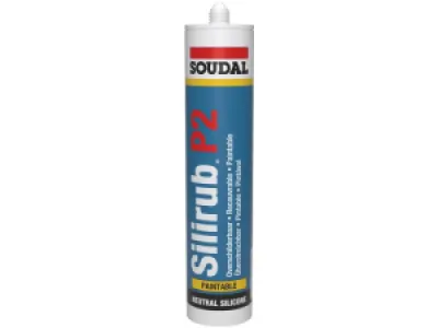 Soudal Silirub P2 Beglazingsvoegkit  worsten  RAL 9010 zuiver wit 600 ml