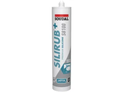 Soudal Silirub+ S8100 Sanitair Siliconekit Neutraal  kokers pergamon 300 ml