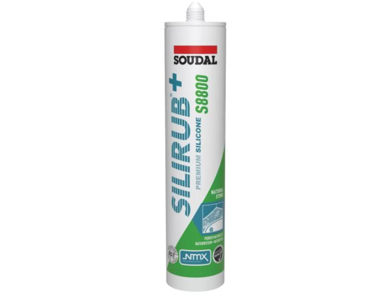 Soudal Silirub+ S8800 Sanitair Siliconekit Neutraal Natuursteen kokers marmergrijs 300 ml