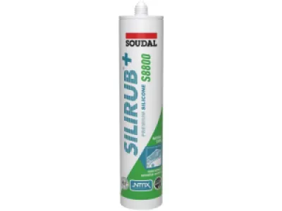 Soudal Silirub+ S8800 Sanitair Siliconekit Neutraal Natuursteen kokers marmergrijs 300 ml