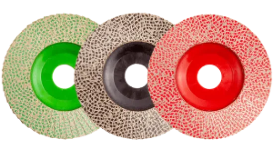 KGS Hybrid® Flap Disc set Ø115x22,23 grit size GN-60, BK-120, RD-200 (3 pcs)