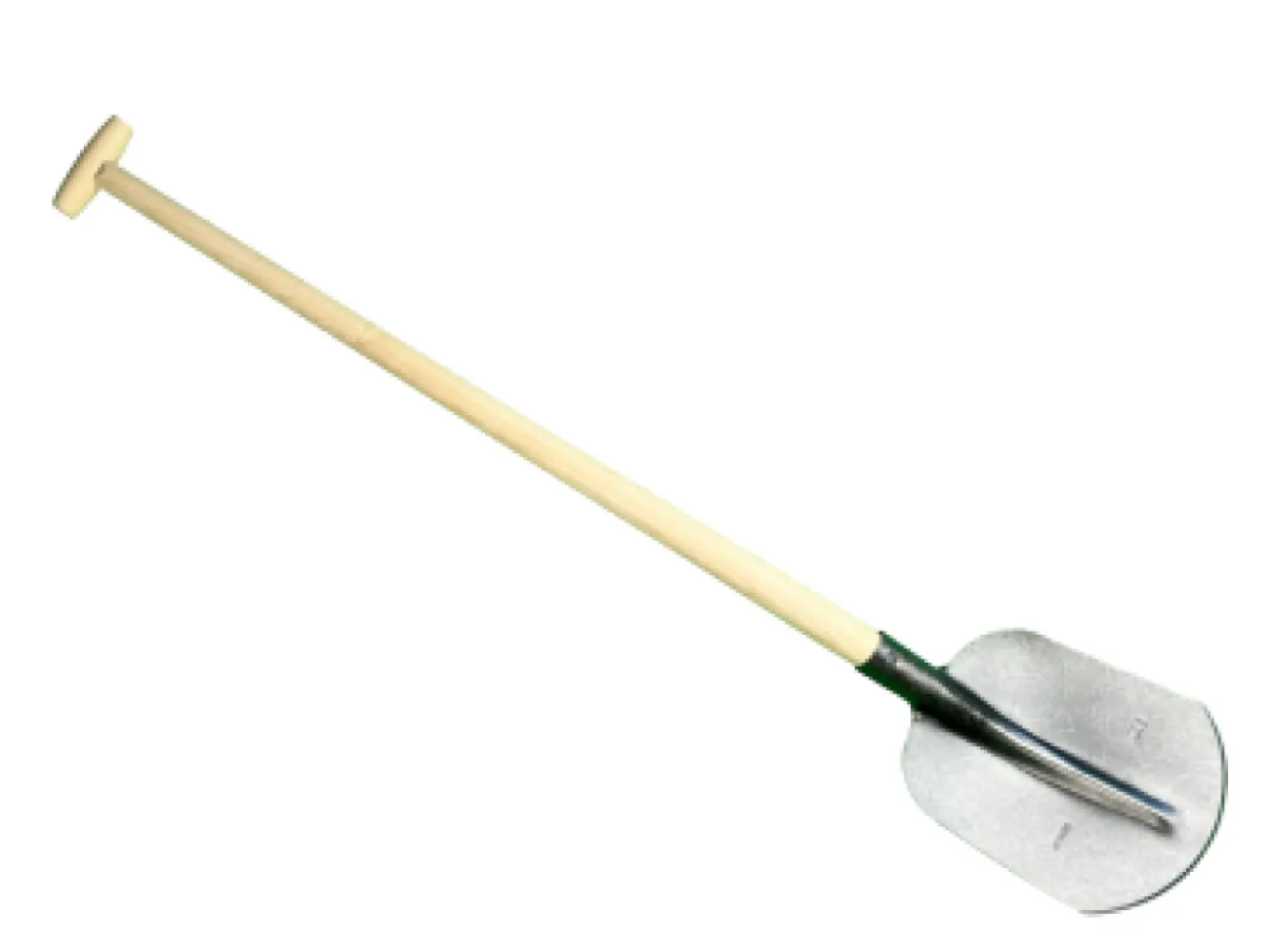 Schep Hollands 00, 1/2 gebogen met 120cm essen T-steel