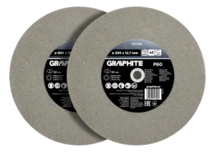 Slijpschijven 200 x 20/16/12,7 x 20 mm, P60, 2 stuks