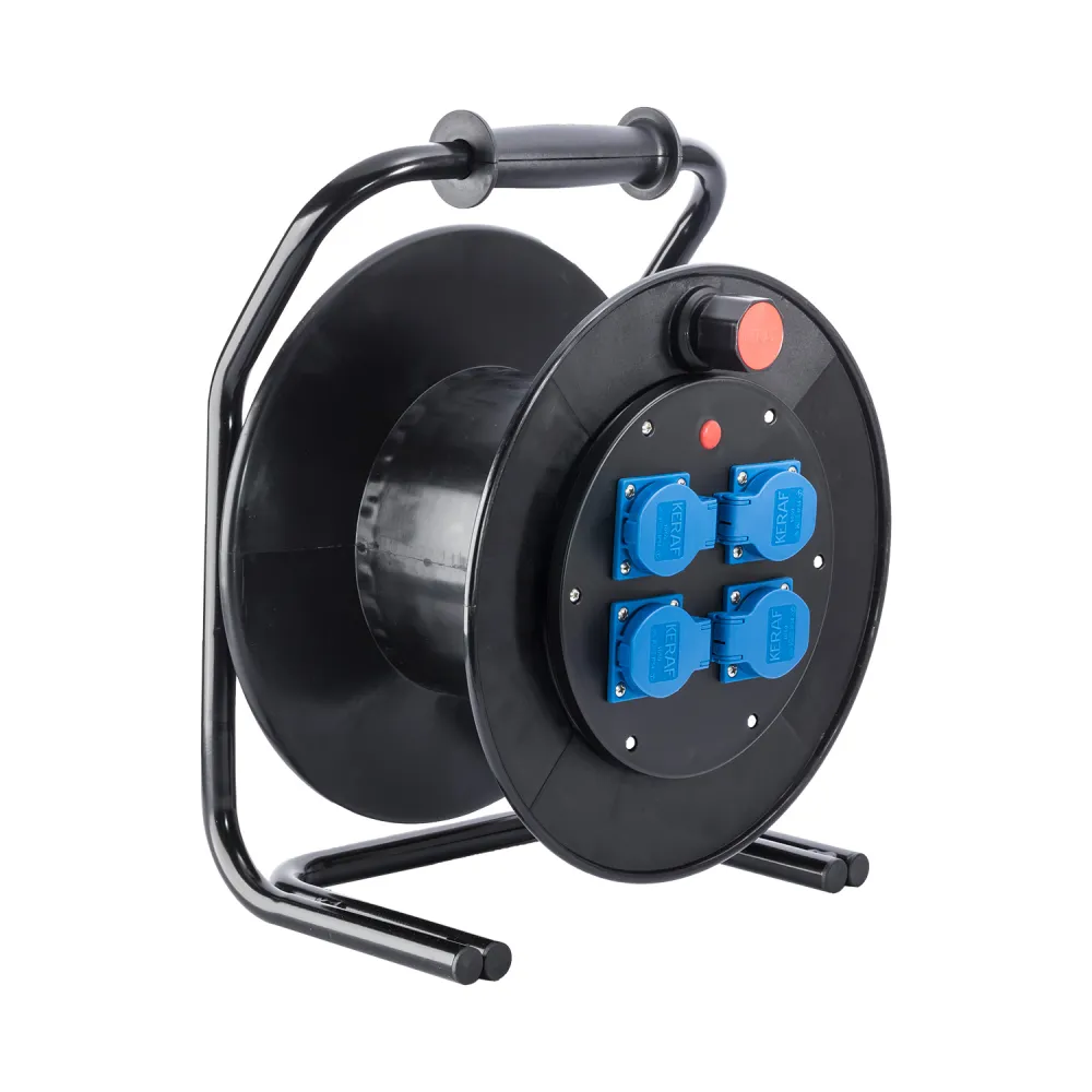 Kabelhaspel 4x randaarde blauw