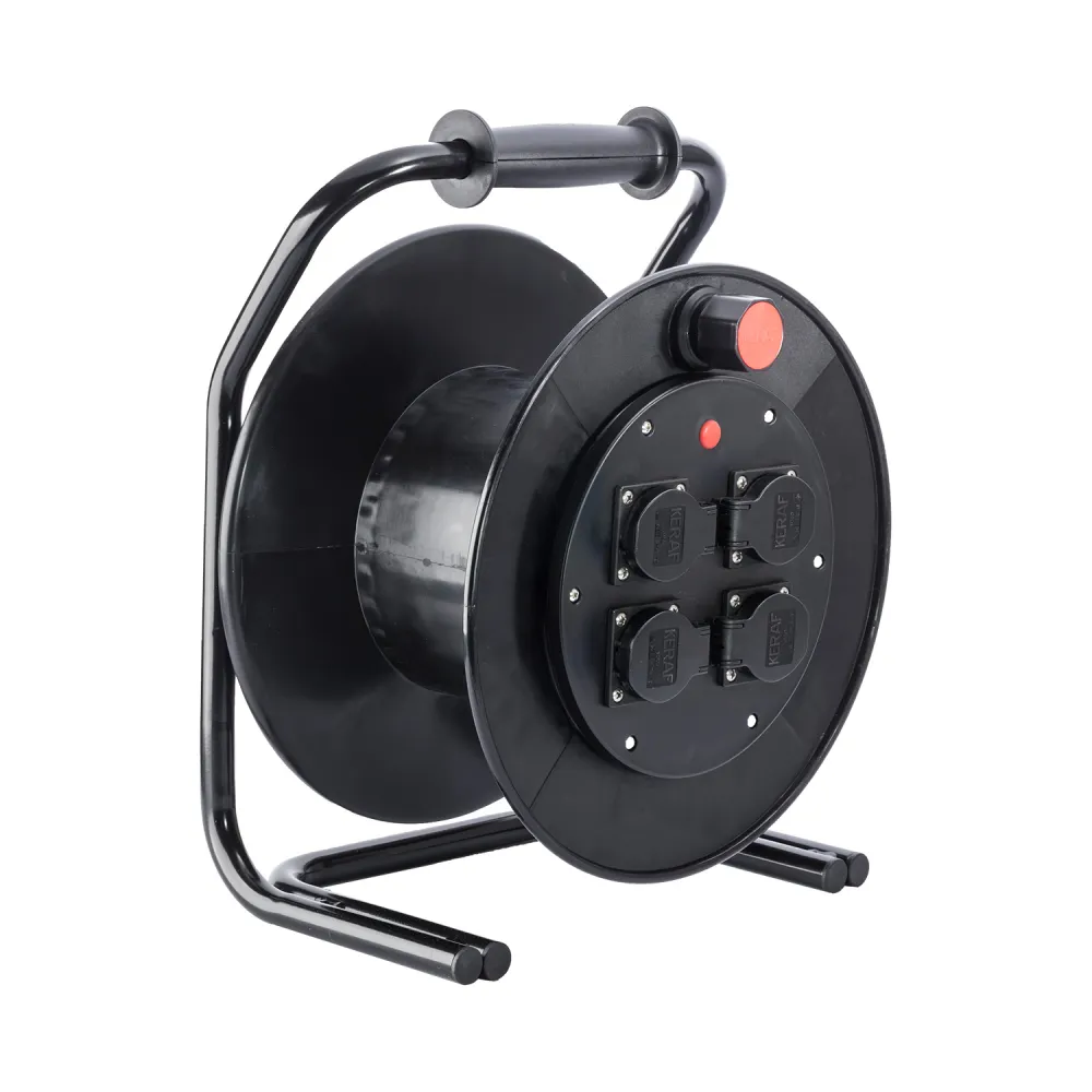 Kabelhaspel 4x randaarde zwart