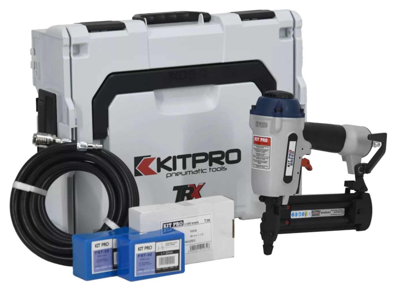 Kitpro B16/50-D1 rechte brads 1,6mm en geharde brads 1,8mm in L-BOXX set