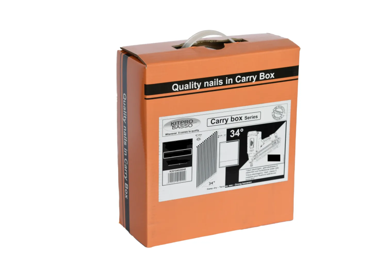 Kitpro stripspijkers 34° met D-kop gegalvaniseerd 3,1X76mm geringd 2.200st.